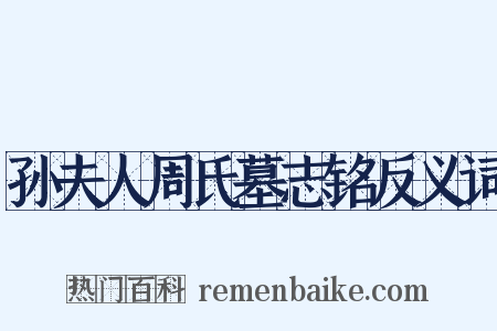 孙夫人周氏墓志铭反义词是什么意思的图片